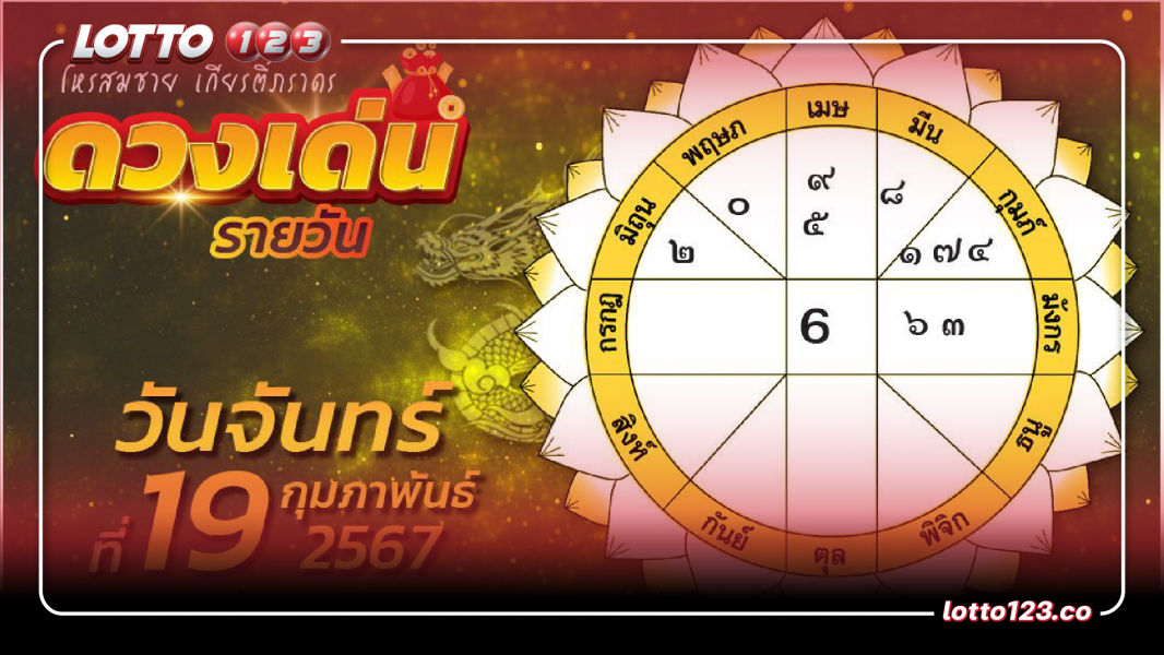 ดวงเด่นประจำวันนี้ 19/02/2567